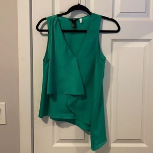 H&M asymmetric tank top - green - Sz. 2